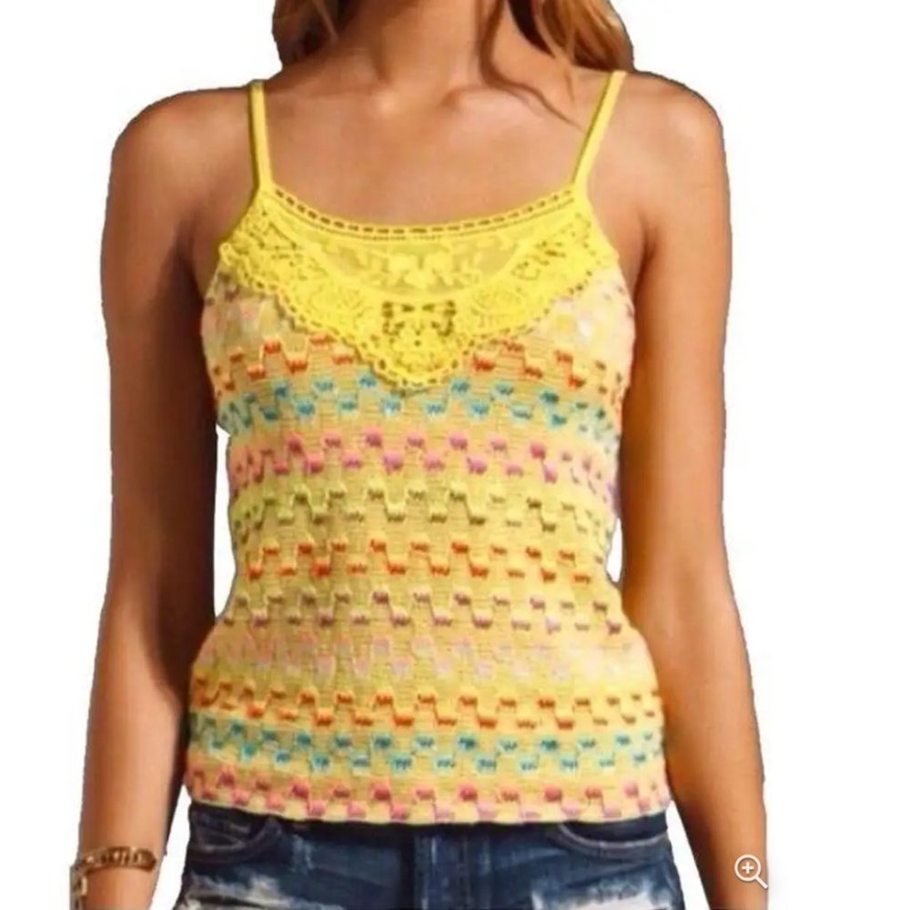 Free People Heartbreak Rochelle Crochet Cami Top